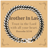 Christian Brother In Law Gifts, Trust in the Lord with all your heart, Bible Verse Scripture Cuban Link Chain Bracelet, Baptism Confirmation Gifts for Brother In Law