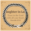 Christian Daughter In Law Gifts, Trust in the Lord with all your heart, Bible Verse Scripture Cuban Link Chain Bracelet, Baptism Confirmation Gifts for Daughter In Law