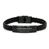 Christian Unbiological Son Gifts, Trust in the Lord with all your heart, Bible Verse Scripture Braided Leather Bracelet, Baptism Confirmation Gifts for Unbiological Son