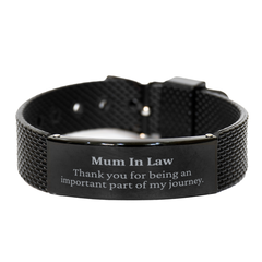 Mum In Law  Appreciation Gifts, Thank you for being an important part, Thank You Black Shark Mesh Bracelet for Mum In Law , Birthday Unique Gifts for Mum In Law