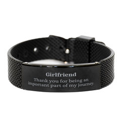 Girlfriend Appreciation Gifts, Thank you for being an important part, Thank You Black Shark Mesh Bracelet for Girlfriend, Birthday Unique Gifts for Girlfriend