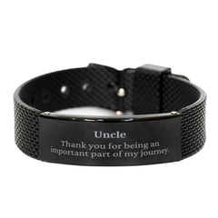 Uncle Appreciation Gifts, Thank you for being an important part, Thank You Black Shark Mesh Bracelet for Uncle, Birthday Unique Gifts for Uncle