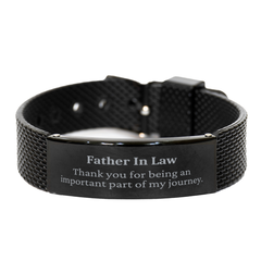 Father In Law Appreciation Gifts, Thank you for being an important part, Thank You Black Shark Mesh Bracelet for Father In Law, Birthday Unique Gifts for Father In Law