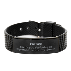 Fiance Appreciation Gifts, Thank you for being an important part, Thank You Black Shark Mesh Bracelet for Fiance, Birthday Unique Gifts for Fiance