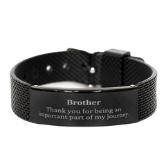 Brother Appreciation Gifts, Thank you for being an important part, Thank You Black Shark Mesh Bracelet for Brother, Birthday Unique Gifts for Brother