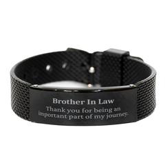 Brother In Law Appreciation Gifts, Thank you for being an important part, Thank You Black Shark Mesh Bracelet for Brother In Law, Birthday Unique Gifts for Brother In Law