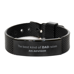 Advisor Dad Gifts, The best kind of DAD, Father's Day Appreciation Birthday Black Shark Mesh Bracelet for Advisor, Dad, Father from Son Daughter