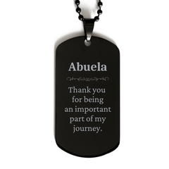 Abuela Appreciation Gifts, Thank you for being an important part, Thank You Black Dog Tag for Abuela, Birthday Unique Gifts for Abuela