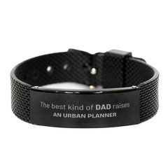 Urban Planner Dad Gifts, The best kind of DAD, Father's Day Appreciation Birthday Black Shark Mesh Bracelet for Urban Planner, Dad, Father from Son Daughter