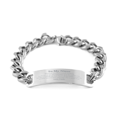 To My Niece Inspirational Cuban Chain Stainless Steel Bracelet, I'm so proud of you, Niece Birthday Supporting Gifts From Uncle