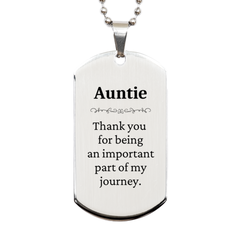 Auntie Appreciation Gifts, Thank you for being an important part, Thank You Silver Dog Tag for Auntie, Birthday Unique Gifts for Auntie