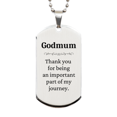 Godmum Appreciation Gifts, Thank you for being an important part, Thank You Silver Dog Tag for Godmum, Birthday Unique Gifts for Godmum