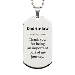 Dad-in-law Appreciation Gifts, Thank you for being an important part, Thank You Silver Dog Tag for Dad-in-law, Birthday Unique Gifts for Dad-in-law