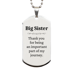 Big Sister Appreciation Gifts, Thank you for being an important part, Thank You Silver Dog Tag for Big Sister, Birthday Unique Gifts for Big Sister