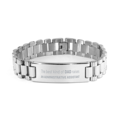 Administrative Assistant Dad Gifts, The best kind of DAD, Father's Day Appreciation Birthday Ladder Stainless Steel Bracelet for Administrative Assistant, Dad, Father from Son Daughter