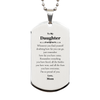 To My Daughter Inspirational Silver Dog Tag, I'm so proud of you, Daughter Birthday Supporting Gifts From Mom