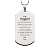 To My Daughter Inspirational Silver Dog Tag, I'm so proud of you, Daughter Birthday Supporting Gifts From Dad