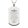 To My Daughter Inspirational Silver Dog Tag, I'm so proud of you, Daughter Birthday Supporting Gifts From Mommy
