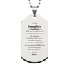 To My Daughter Inspirational Silver Dog Tag, I'm so proud of you, Daughter Birthday Supporting Gifts From Papa