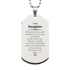To My Daughter Inspirational Silver Dog Tag, I'm so proud of you, Daughter Birthday Supporting Gifts From Pa