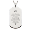 To My Son Inspirational Silver Dog Tag, I'm so proud of you, Son Birthday Supporting Gifts From Pa