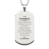 To My Grandson Inspirational Silver Dog Tag, I'm so proud of you, Grandson Birthday Supporting Gifts From Grandmother