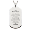 To My Grandson Inspirational Silver Dog Tag, I'm so proud of you, Grandson Birthday Supporting Gifts From Granddad