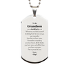 To My Grandson Inspirational Silver Dog Tag, I'm so proud of you, Grandson Birthday Supporting Gifts From Gigi