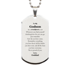 To My Godson Inspirational Silver Dog Tag, I'm so proud of you, Godson Birthday Supporting Gifts From Goddad