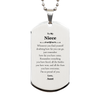 To My Niece Inspirational Silver Dog Tag, I'm so proud of you, Niece Birthday Supporting Gifts From Aunt