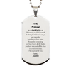 To My Niece Inspirational Silver Dog Tag, I'm so proud of you, Niece Birthday Supporting Gifts From Auntie