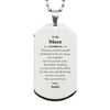 To My Niece Inspirational Silver Dog Tag, I'm so proud of you, Niece Birthday Supporting Gifts From Aunty