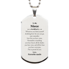 To My Niece Inspirational Silver Dog Tag, I'm so proud of you, Niece Birthday Supporting Gifts From Favorite uncle