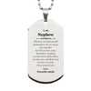 To My Nephew Inspirational Silver Dog Tag, I'm so proud of you, Nephew Birthday Supporting Gifts From Favorite uncle