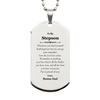 To My Stepson Inspirational Silver Dog Tag, I'm so proud of you, Stepson Birthday Supporting Gifts From Bonus Dad