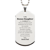 To My Bonus Daughter Inspirational Silver Dog Tag, I'm so proud of you, Bonus Daughter Birthday Supporting Gifts From Bonus Dad