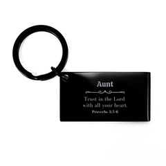 Christian Aunt Gifts, Trust in the Lord with all your heart, Bible Verse Scripture Keychain, Baptism Confirmation Gifts for Aunt