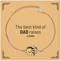 Cook Dad Gifts, The best kind of DAD, Father's Day Appreciation Birthday Sunflower Bracelet for Cook, Dad, Father from Son Daughter