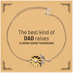 Crime Scene Technician Dad Gifts, The best kind of DAD, Father's Day Appreciation Birthday Sunflower Bracelet for Crime Scene Technician, Dad, Father from Son Daughter