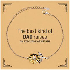 Executive Assistant Dad Gifts, The best kind of DAD, Father's Day Appreciation Birthday Sunflower Bracelet for Executive Assistant, Dad, Father from Son Daughter