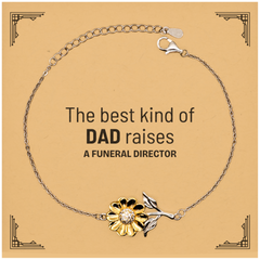 Funeral Director Dad Gifts, The best kind of DAD, Father's Day Appreciation Birthday Sunflower Bracelet for Funeral Director, Dad, Father from Son Daughter