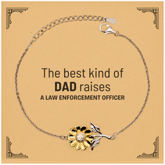 Law Enforcement Officer Dad Gifts, The best kind of DAD, Father's Day Appreciation Birthday Sunflower Bracelet for Law Enforcement Officer, Dad, Father from Son Daughter
