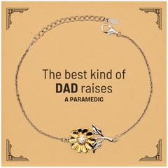 Paramedic Dad Gifts, The best kind of DAD, Father's Day Appreciation Birthday Sunflower Bracelet for Paramedic, Dad, Father from Son Daughter