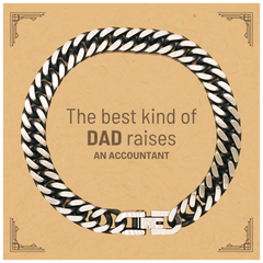 Accountant Dad Gifts, The best kind of DAD, Father's Day Appreciation Birthday Cuban Link Chain Bracelet for Accountant, Dad, Father from Son Daughter