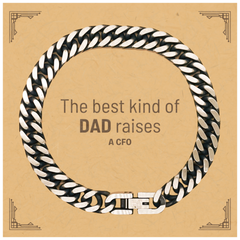 CFO Dad Gifts, The best kind of DAD, Father's Day Appreciation Birthday Cuban Link Chain Bracelet for CFO, Dad, Father from Son Daughter