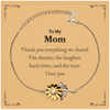 Mothers Day Sunflower Bracelet for Mom - Thank You for Everything Shared. Love, Hope, and Inspiration