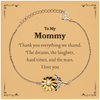 Mommy Sunflower Bracelet Thank You Love Shared Inspirational Jewelry for Mothers Day and Birthday Gifts