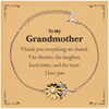 Grandmothers Sunflower Bracelet - Thank you for the memories, love, and laughter - Unique Gift for Mothers Day, Birthday, Christmas, Veterans Day