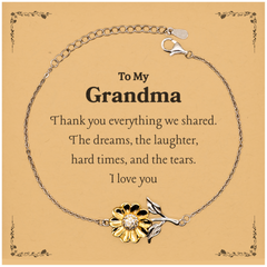 Grandma Sunflower Bracelet - A Unique Gift To Express Love and Gratitude on Mothers Day, Birthday, Christmas, or Any Special Occasion for Grandma