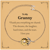 Engraved Sunflower Bracelet for Granny - A Token of Love and Gratitude for Birthday, Holidays, and Special Occasions - Thank You for Everything We Shared - Unique and Inspirational Gift for Granny